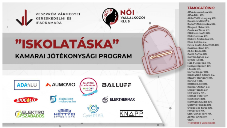 Az „Iskolatáska” jótékonysági kezdeményezés támogatása 2026-ban